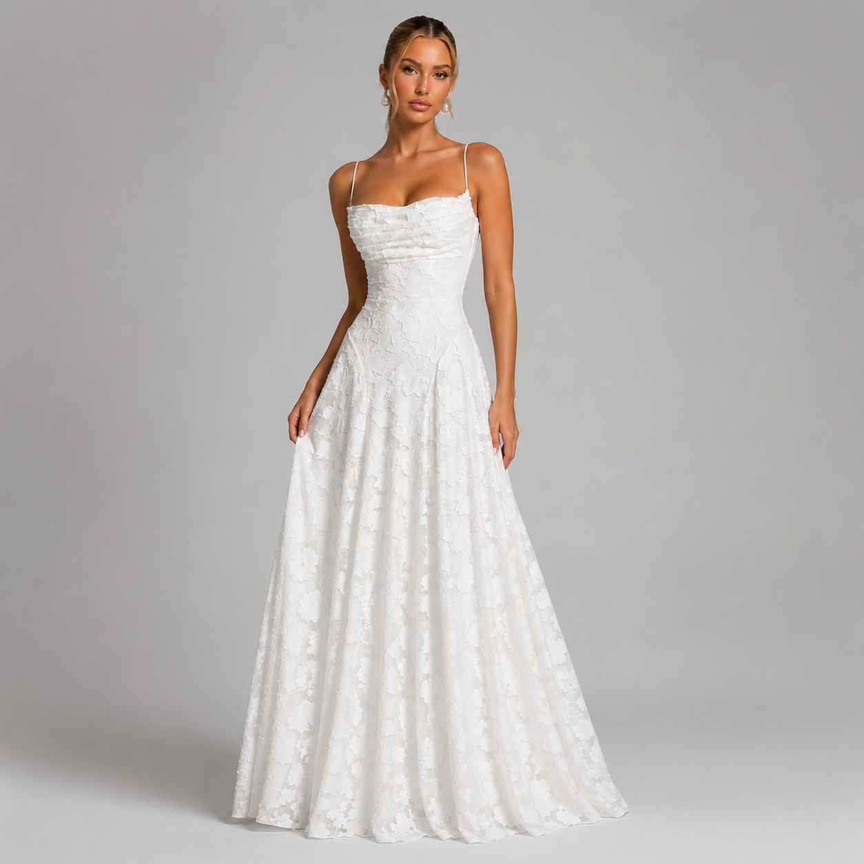 Montarello Women's Floral Lace Corset Maxi Wedding Guest Dress
