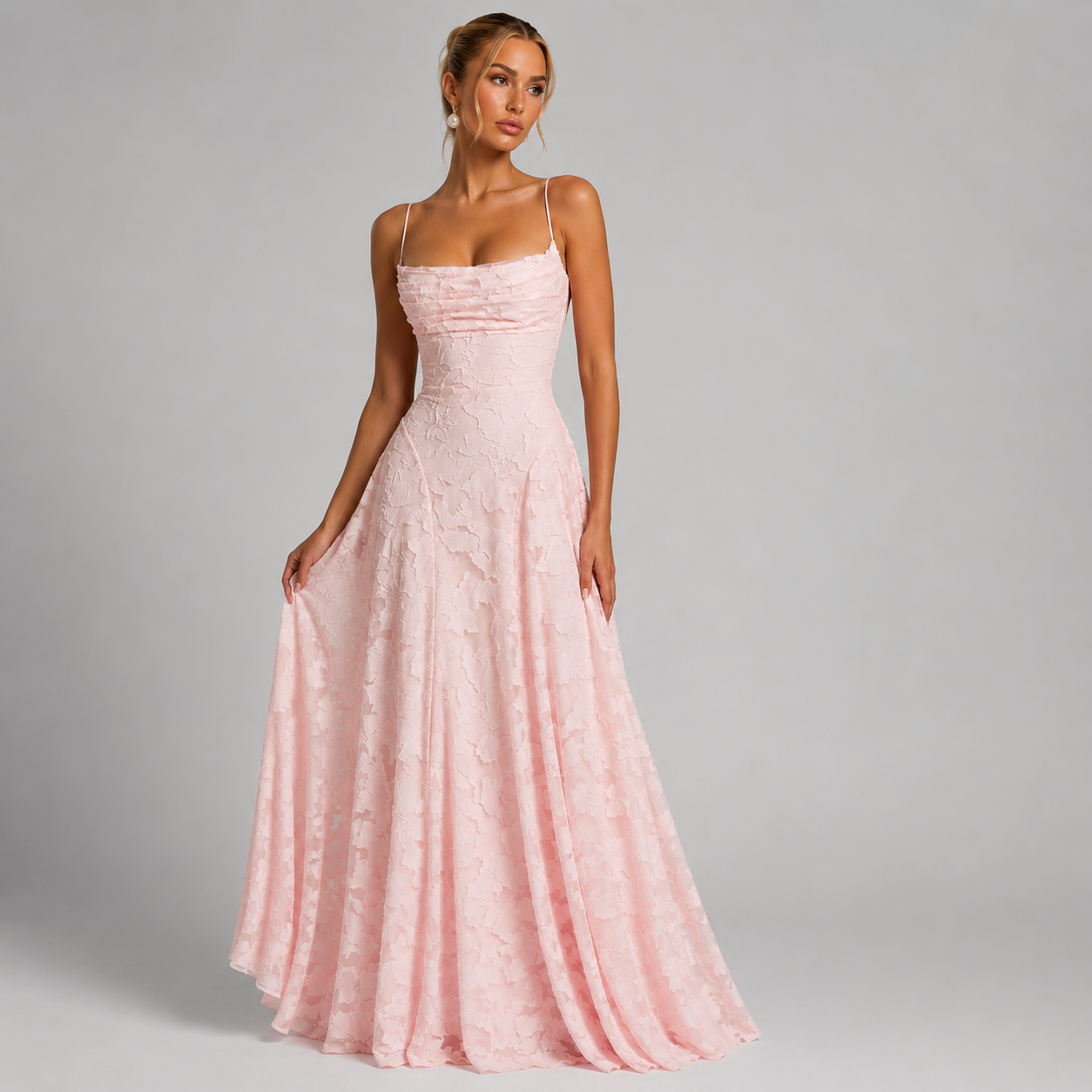 Montarello Women's Floral Lace Corset Maxi Wedding Guest Dress