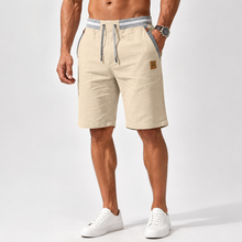 Montarello Men's Linen-Look Drawstring Beach Shorts with Pockets
