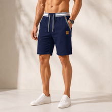 Montarello Men's Linen-Look Drawstring Beach Shorts with Pockets