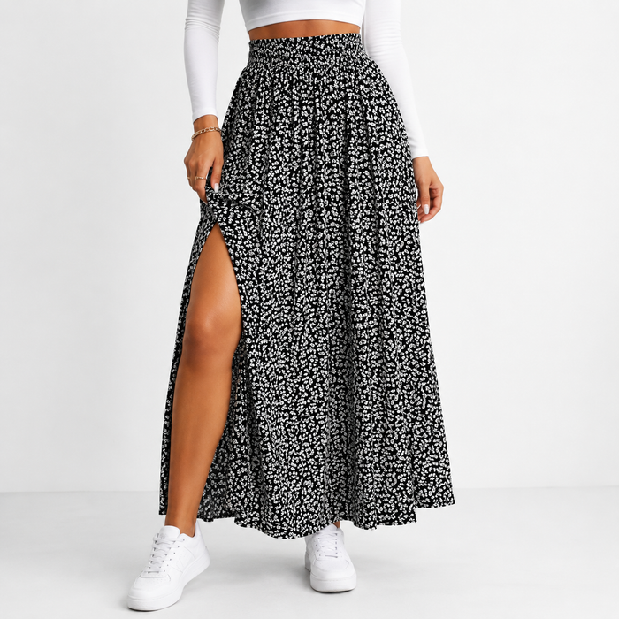 Montarello Women's Ditsy Floral Print Summer Maxi Skirt