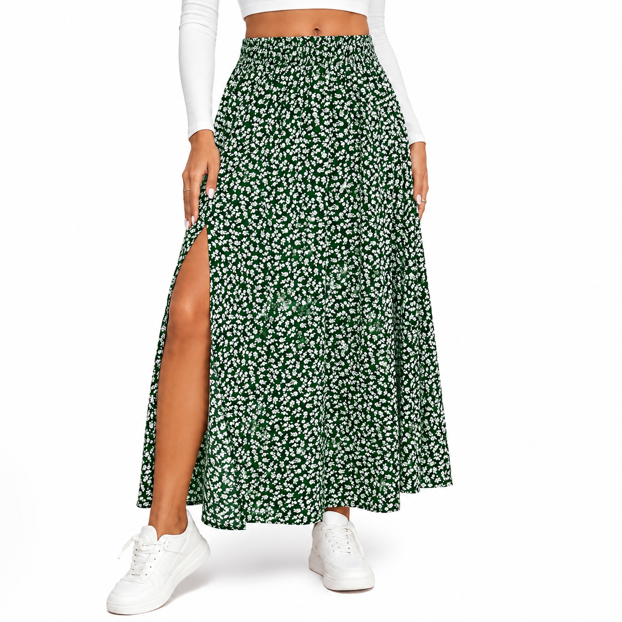Montarello Women's Ditsy Floral Print Summer Maxi Skirt