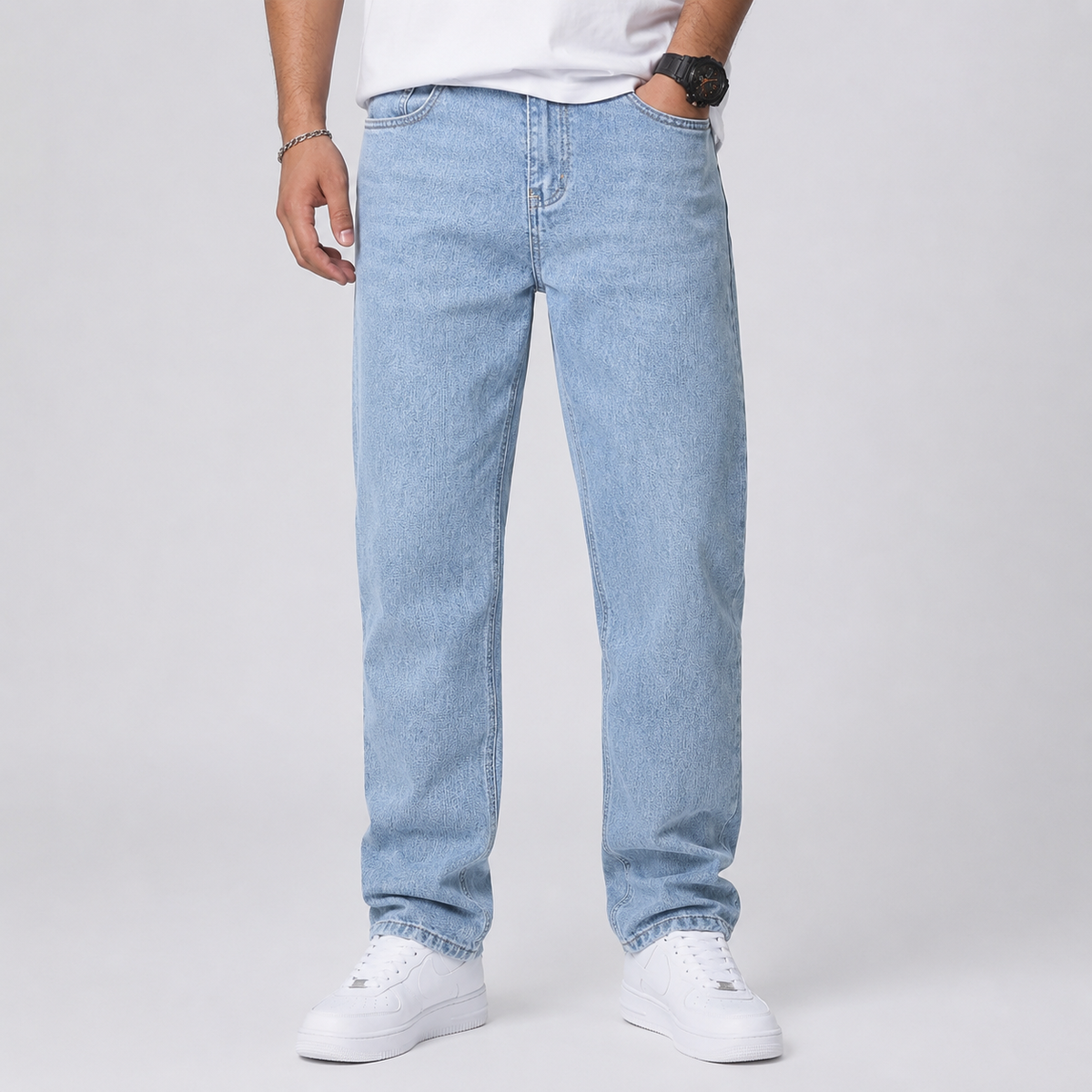 Montarello Men's Wide Leg Jeans – Loose Fit Straight Denim