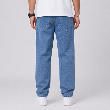 Montarello Men's Wide Leg Jeans – Loose Fit Straight Denim