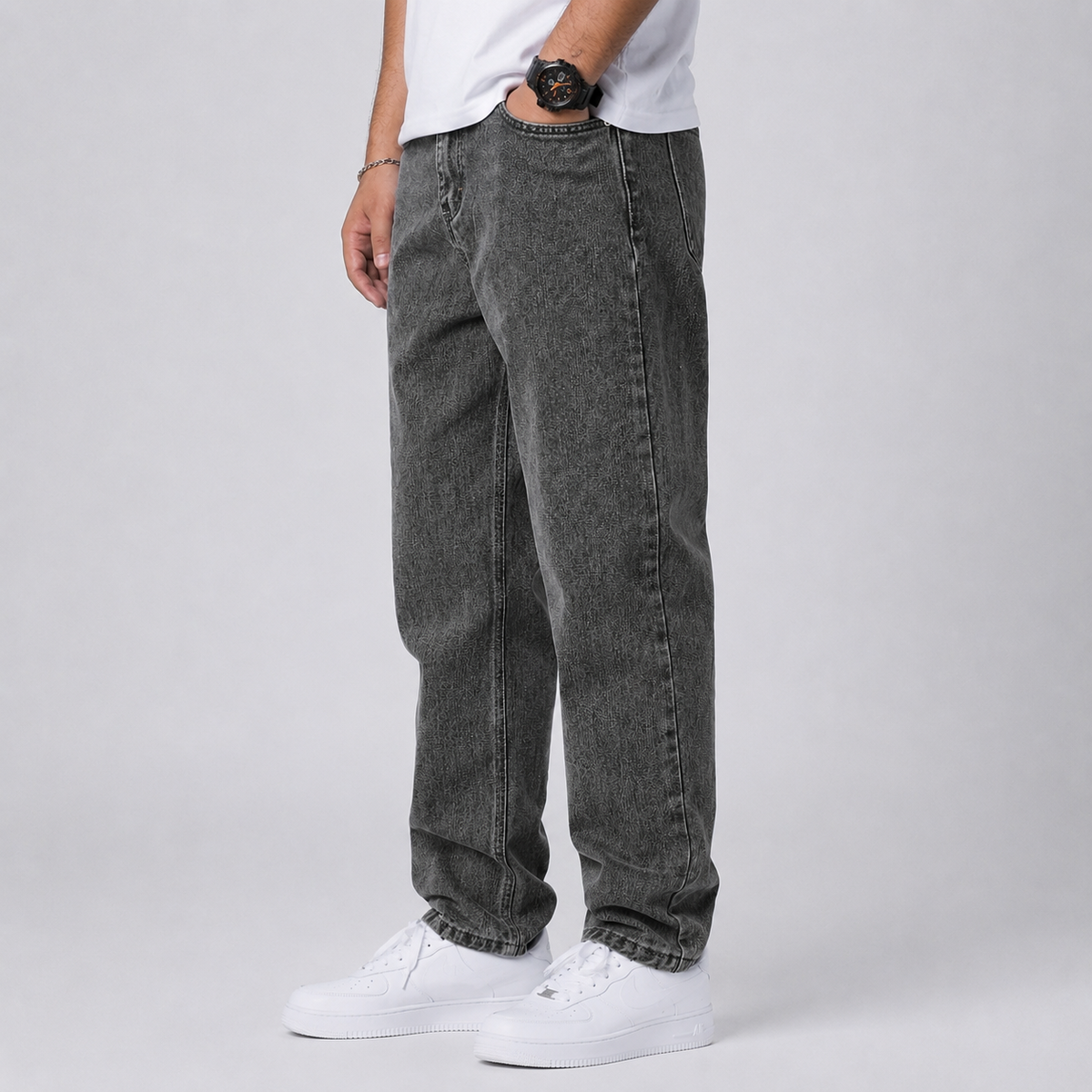 Montarello Men's Wide Leg Jeans – Loose Fit Straight Denim