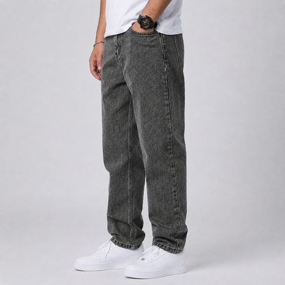Montarello Men's Wide Leg Jeans – Loose Fit Straight Denim