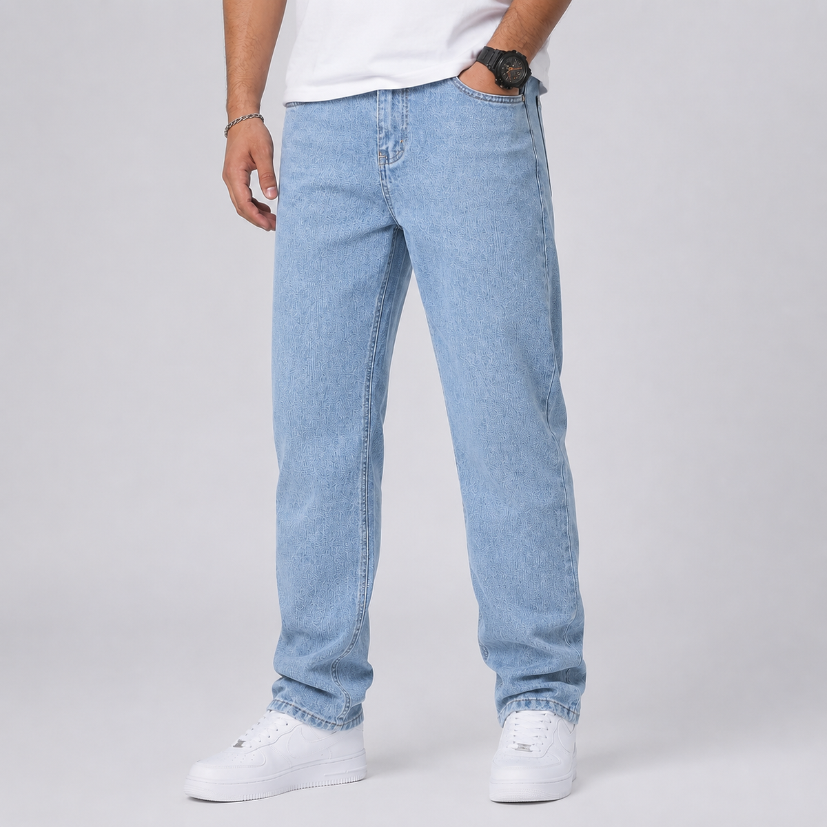 Montarello Men's Wide Leg Jeans – Loose Fit Straight Denim
