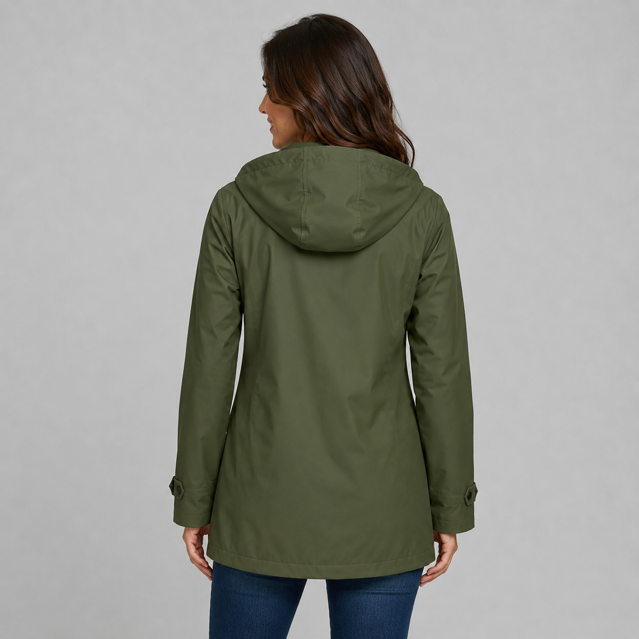 Montarello Women's Hooded Trench Coat with Button Front