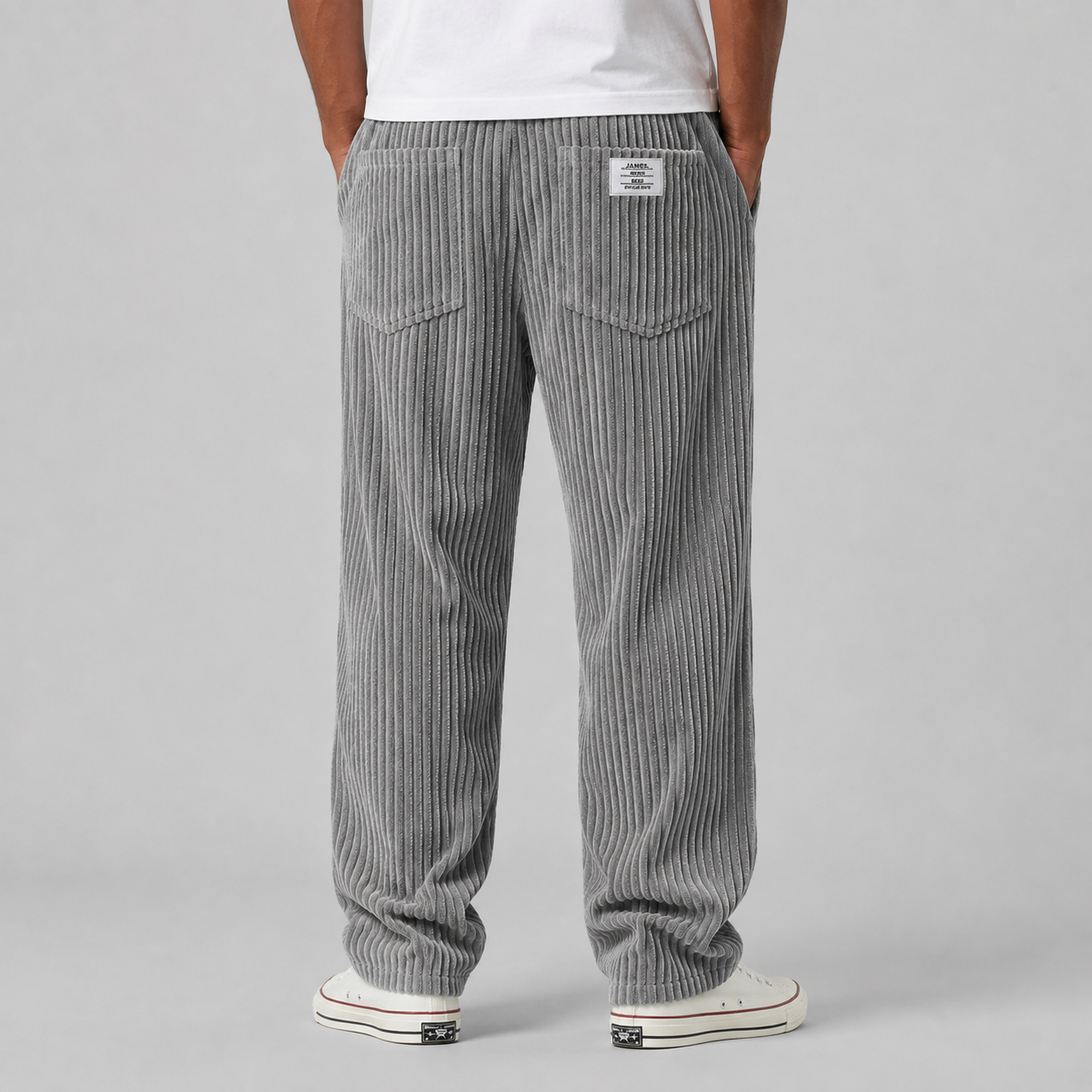 Montarello Men's Corduroy Trousers with Drawstring Waist