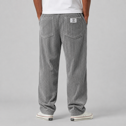 Montarello Men's Corduroy Trousers with Drawstring Waist