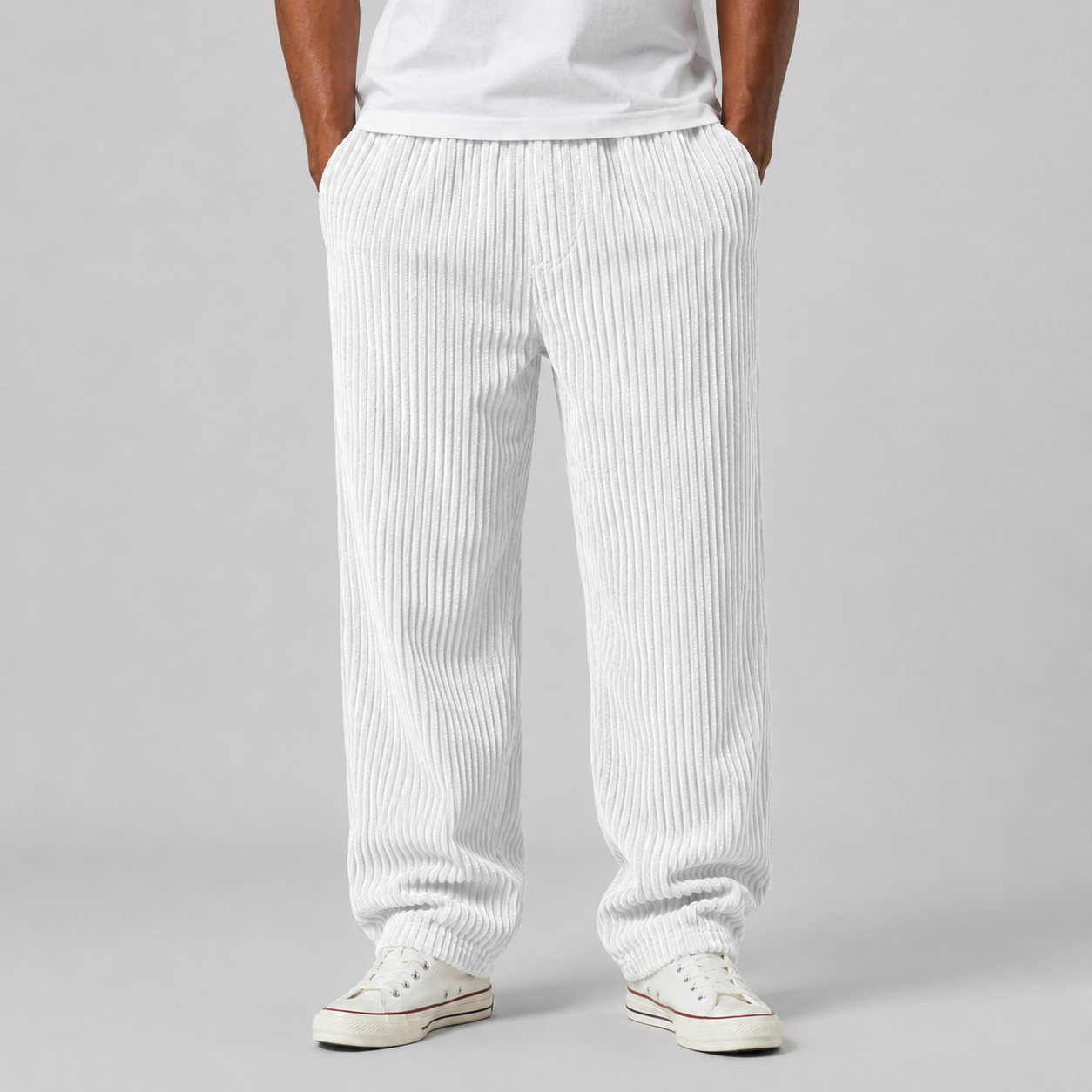 Montarello Men's Corduroy Trousers with Drawstring Waist