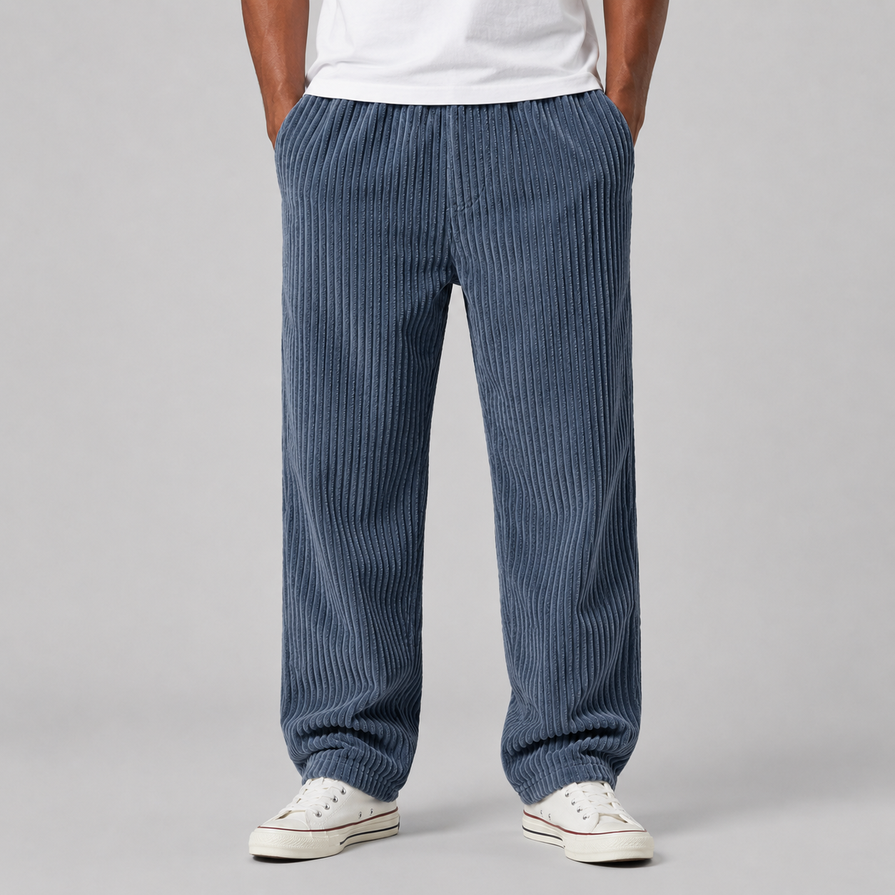 Montarello Men's Corduroy Trousers with Drawstring Waist