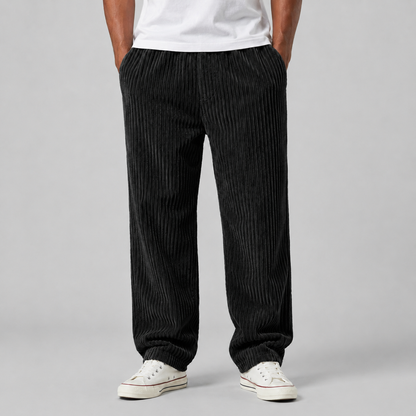 Montarello Men's Corduroy Trousers with Drawstring Waist