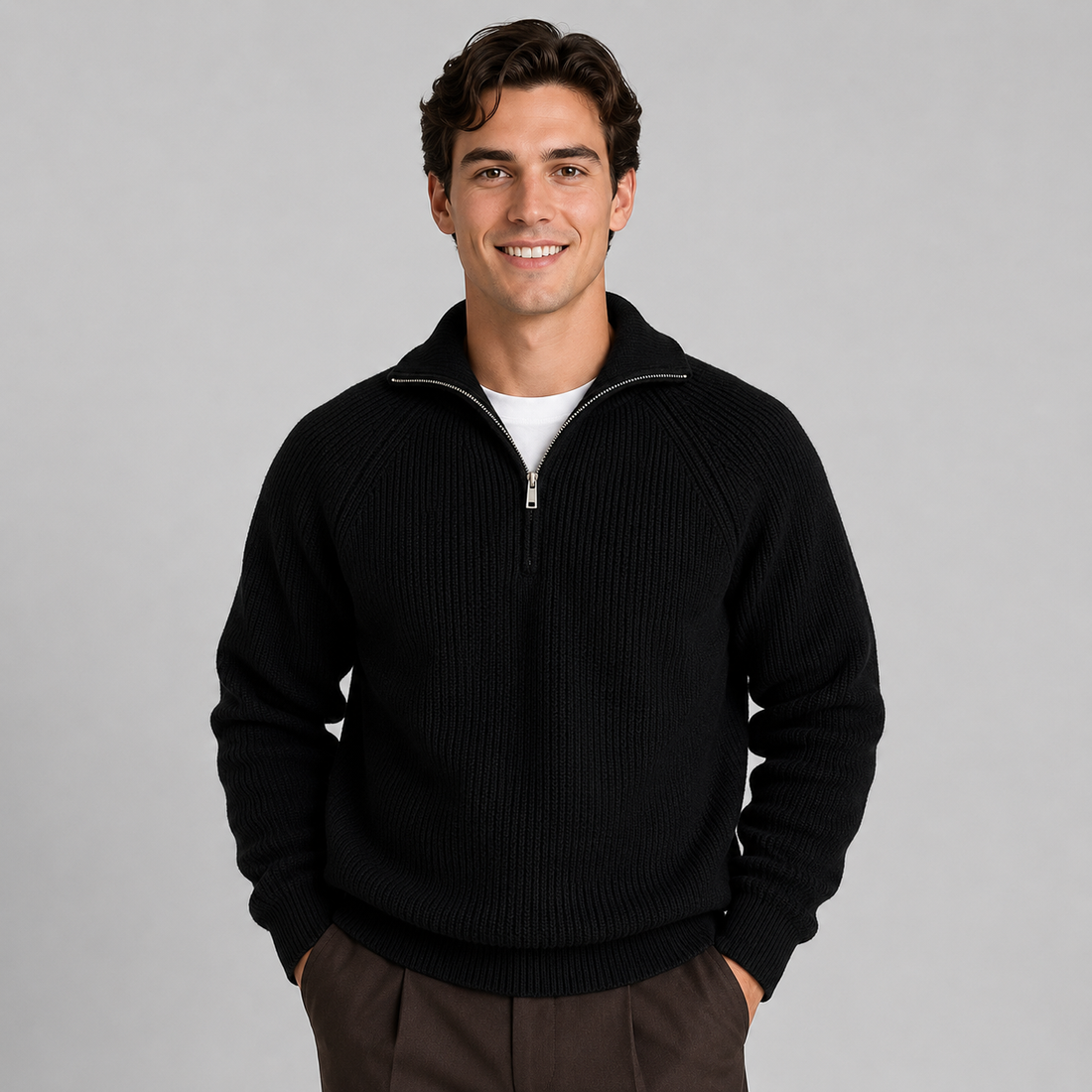 Montarello Men's Quarter-Zip Sweater Knitted