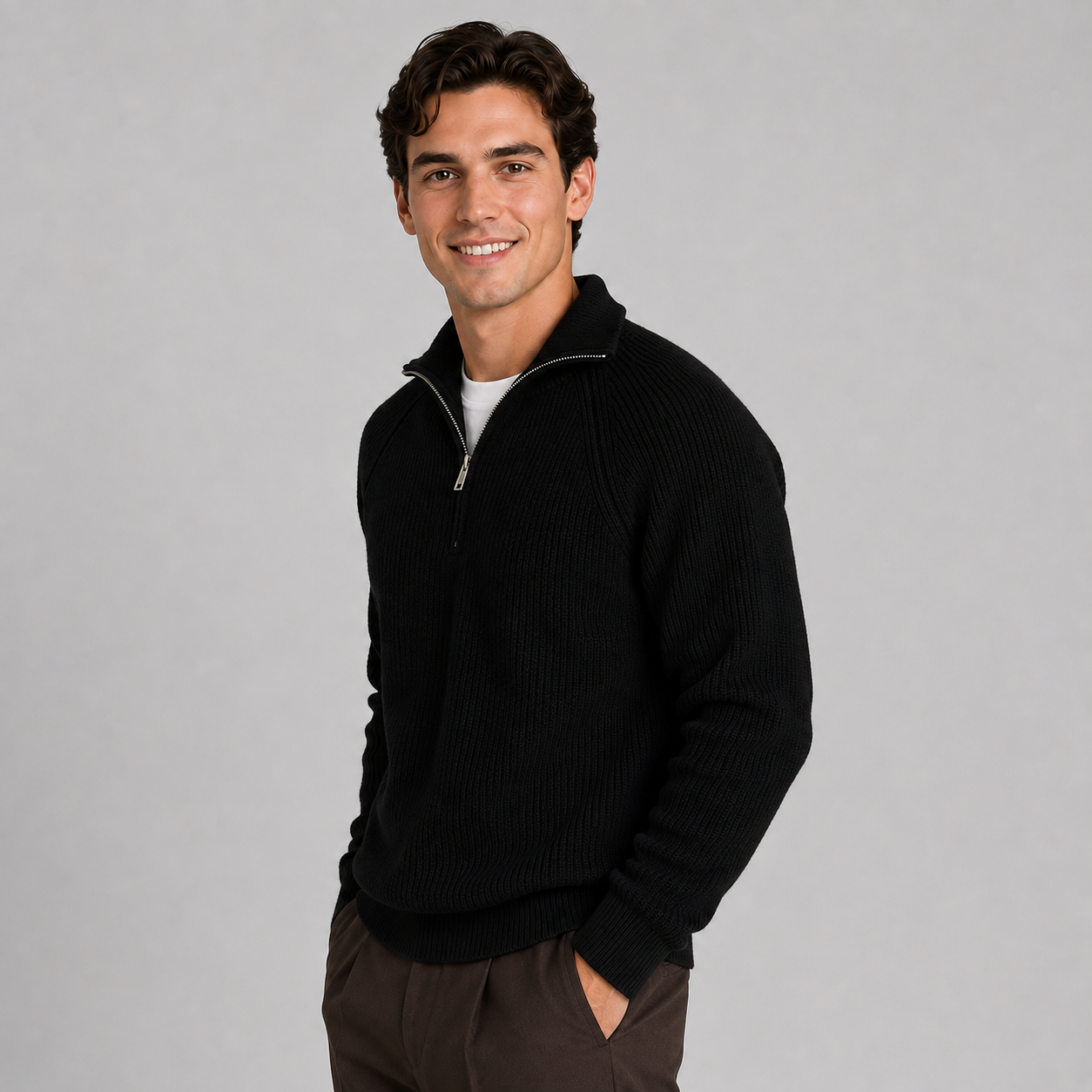 Montarello Men's Quarter-Zip Sweater Knitted