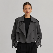 Montarello Women's Double-Breasted Cropped Trench Coat