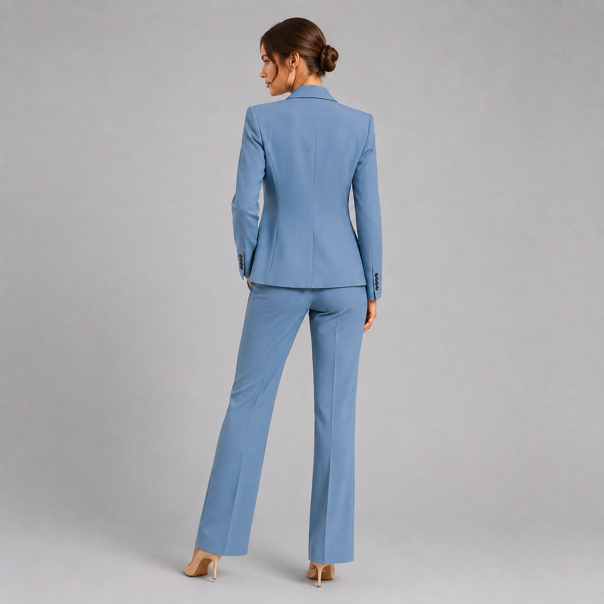 Montarello Women's Tailored Blazer and High-Waist Trouser Suit Set