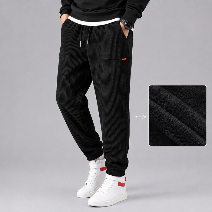 Montarello Men's Corduroy Joggers Fleece Lined
