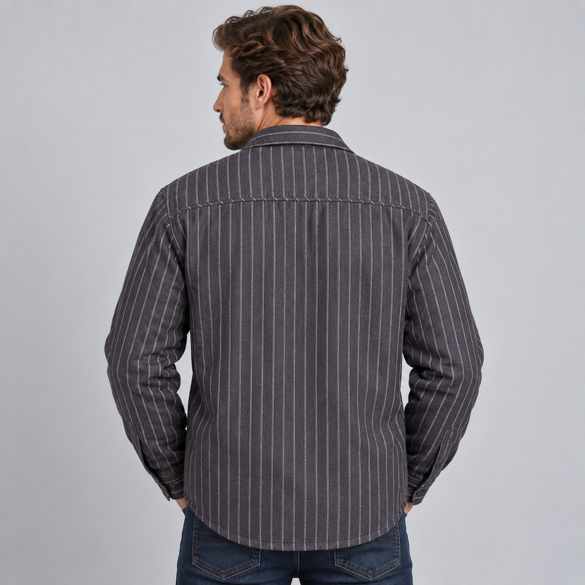 Montarello Men's Overshirt Check Fleece Lined Flannel