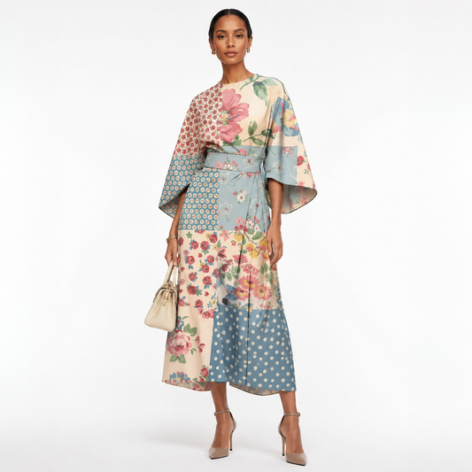 Montarello Women's Floral Maxi Dress with Flowing Skirt