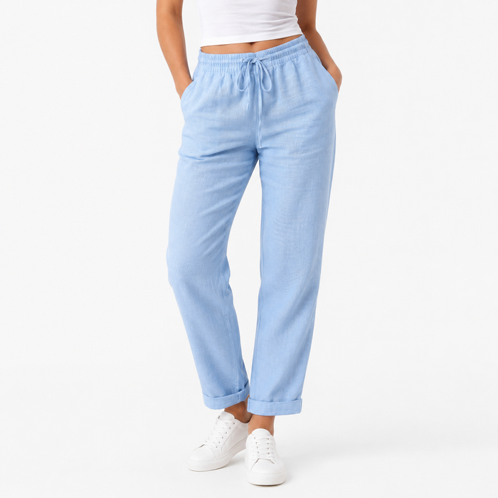 Montarello Women's Linen-Look Drawstring Trousers
