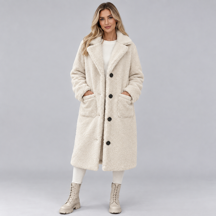 Montarello Women's Faux Fur Jacket Button Front Lined
