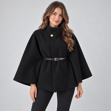 Montarello Women's Cape Coat Belted High Neck