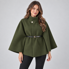 Montarello Women's Cape Coat Belted High Neck
