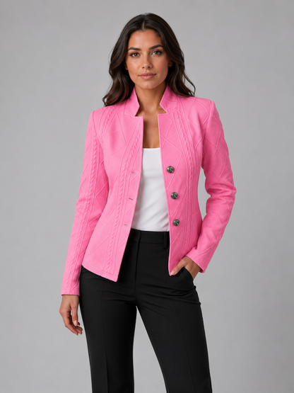 Montarello Women's Textured Collarless Tailored Blazer