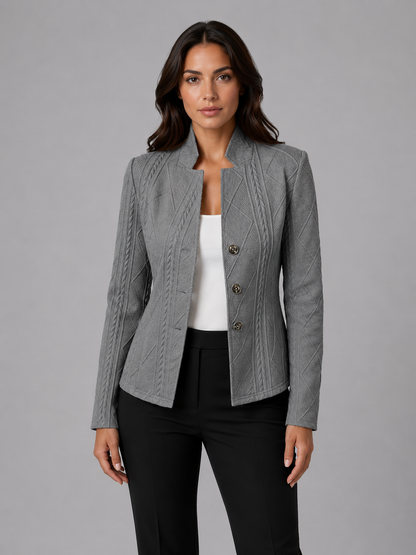 Montarello Women's Textured Collarless Tailored Blazer