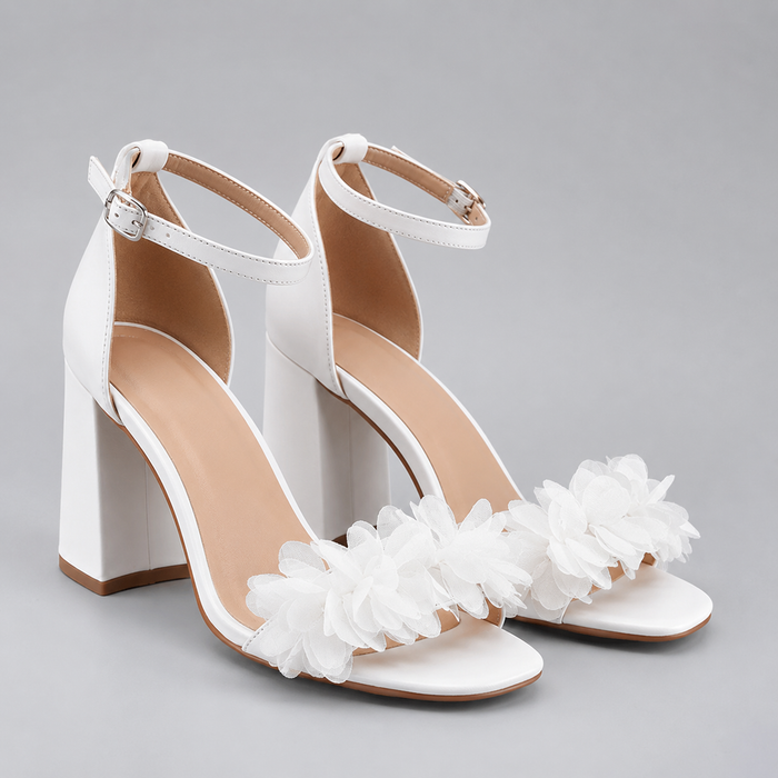 Montarello Women's Satin-Look Block Heel Wedding Sandals