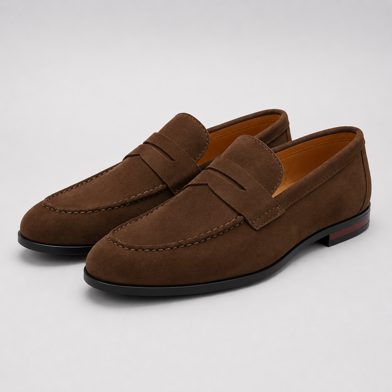 Montarello Men's Suede-Look Penny Loafers