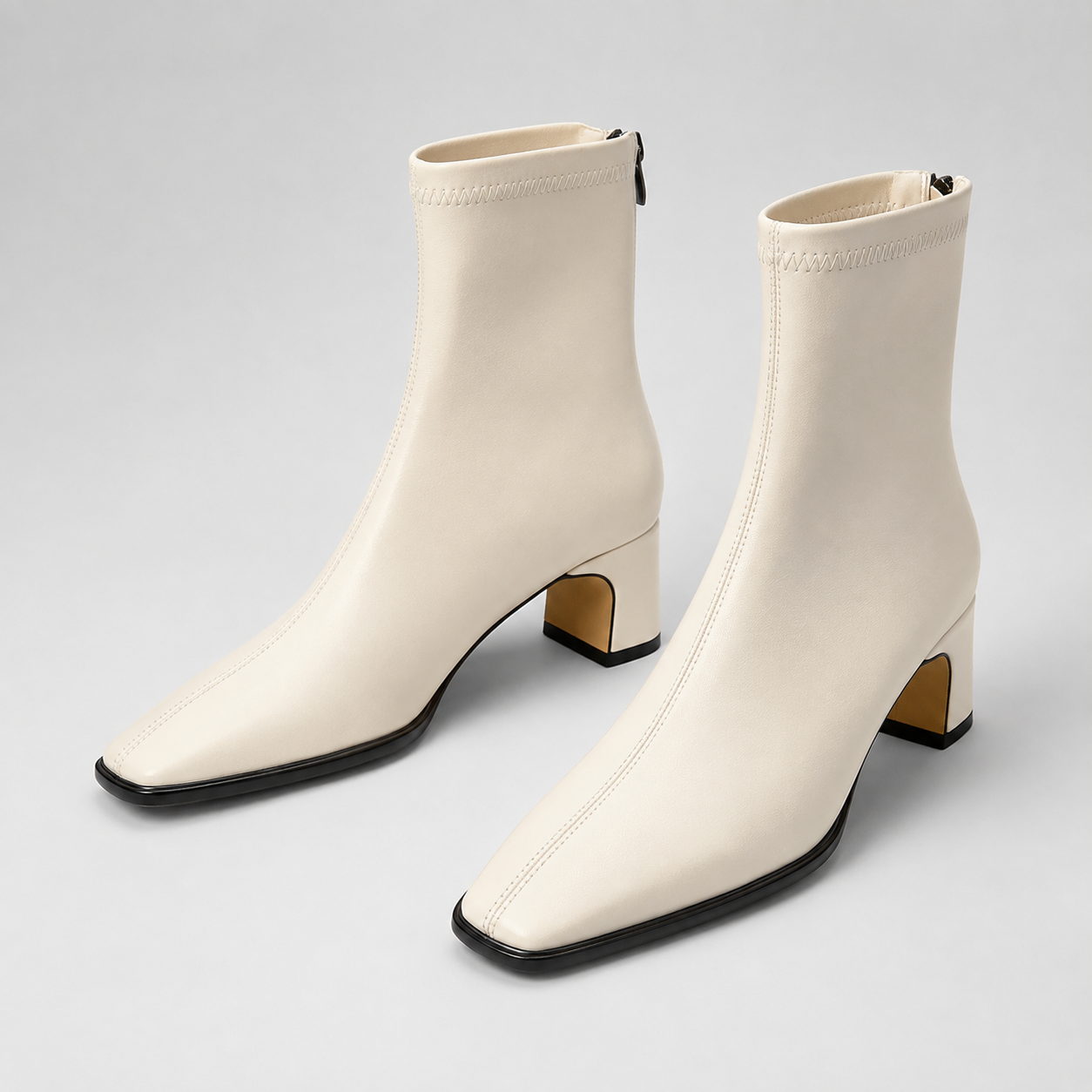 Montarello Women's Ankle Boots Square Toe Block Heel