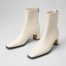 Montarello Women's Square Toe Block Heel Ankle Boots