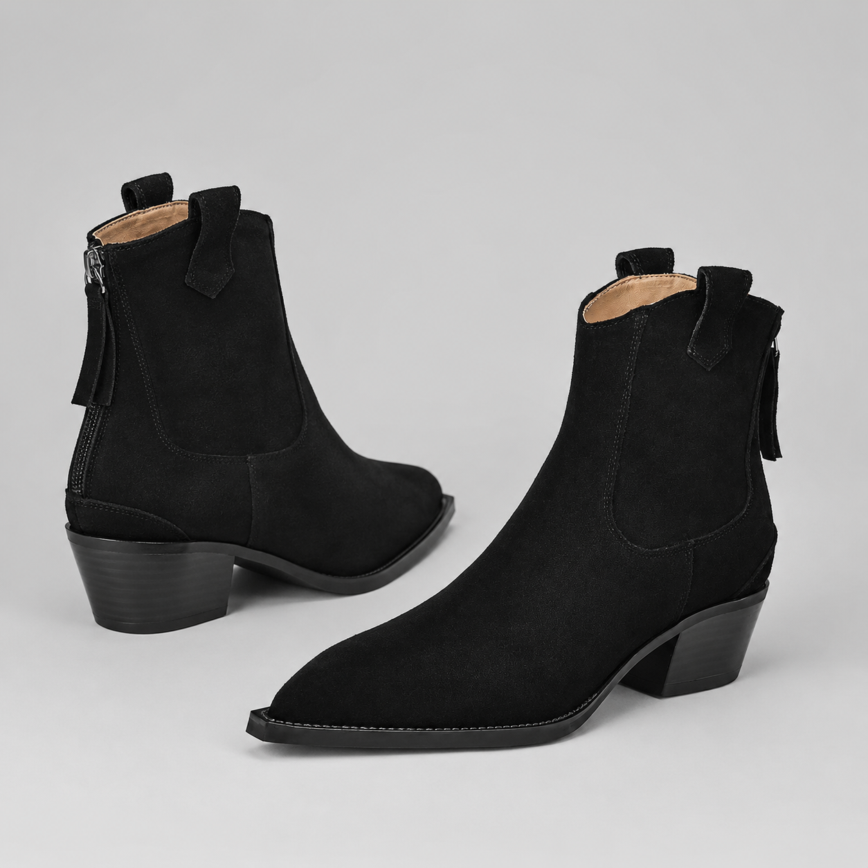 Montarello Women's Ankle Boots Suede-Look Western