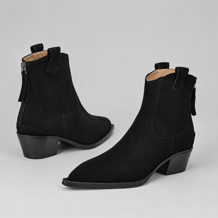 Montarello Women's Ankle Boots Suede-Look Western