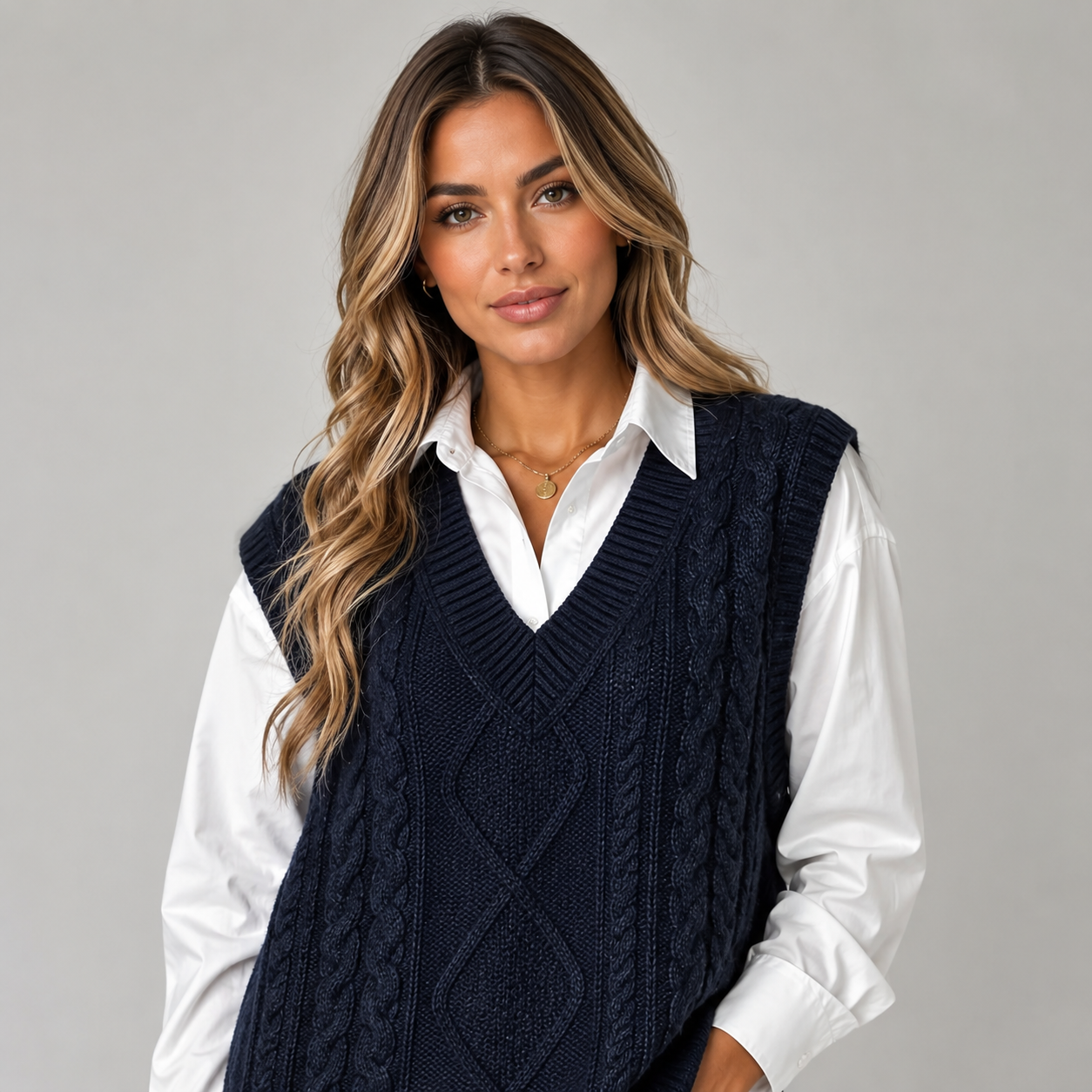 Montarello Women's Sleeveless V-Neck Knitted Waistcoat
