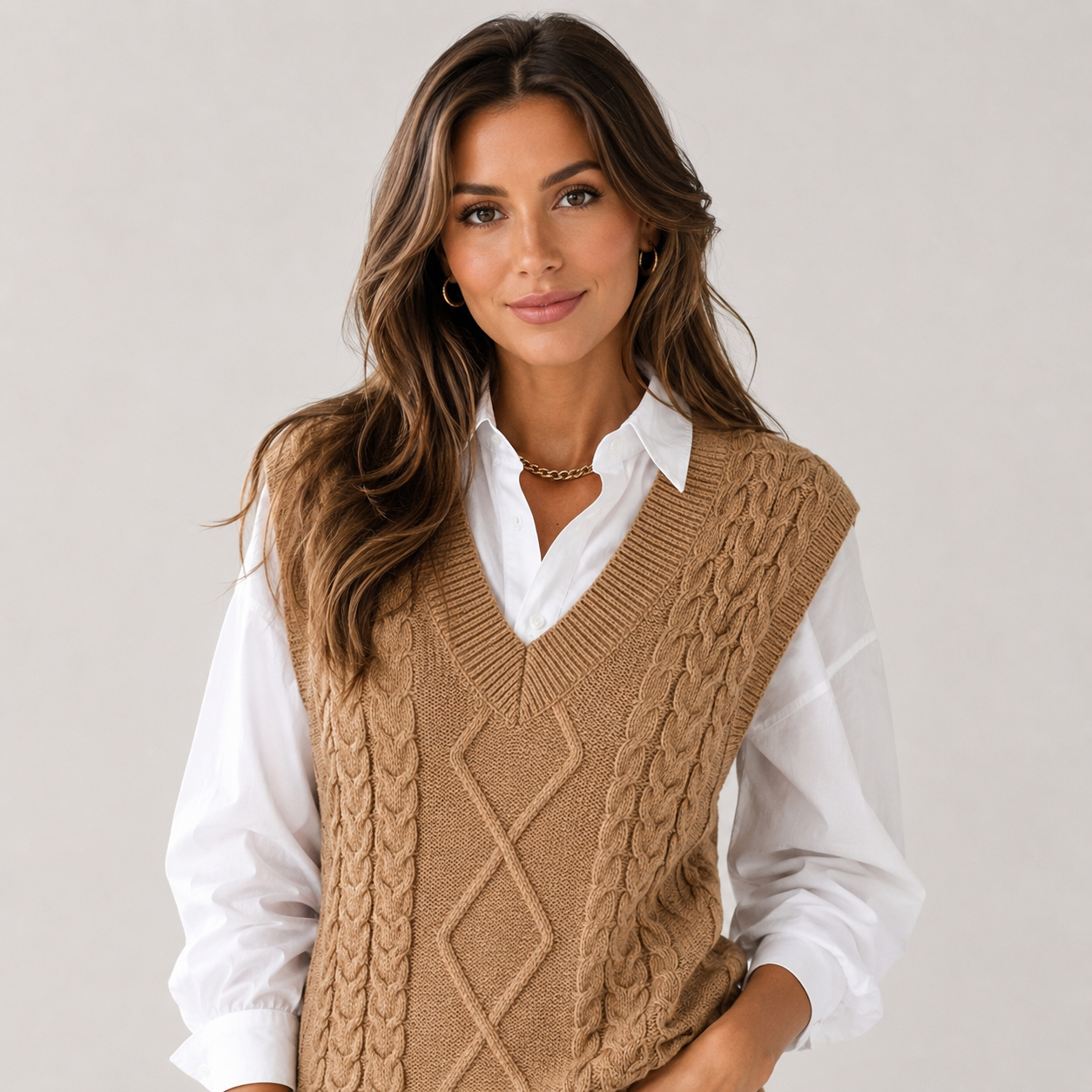 Montarello Women's Sweater Vest Knitted V-Neck