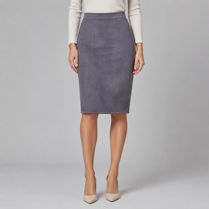 Montarello Women's Suede-Look High Waist Pencil Skirt