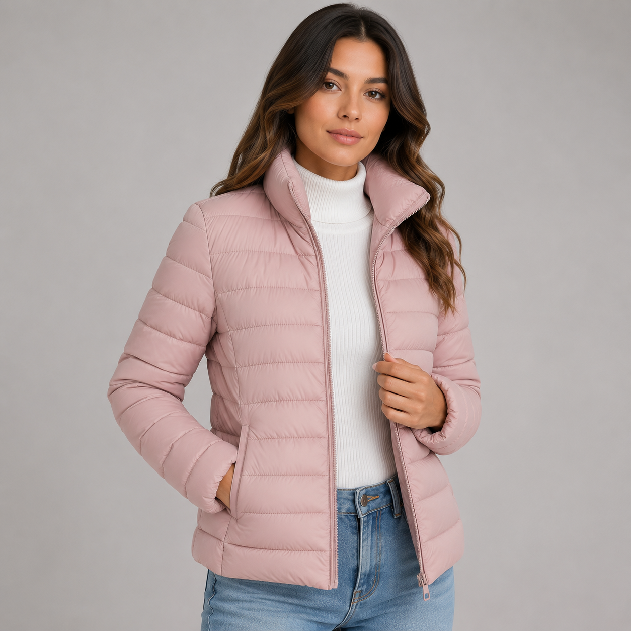 Montarello Women's Lightweight Puffer Jacket with Stand Collar