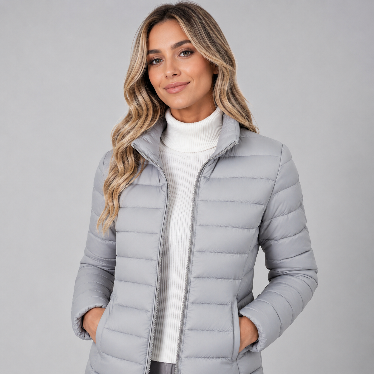 Montarello Women's Lightweight Puffer Jacket with Stand Collar
