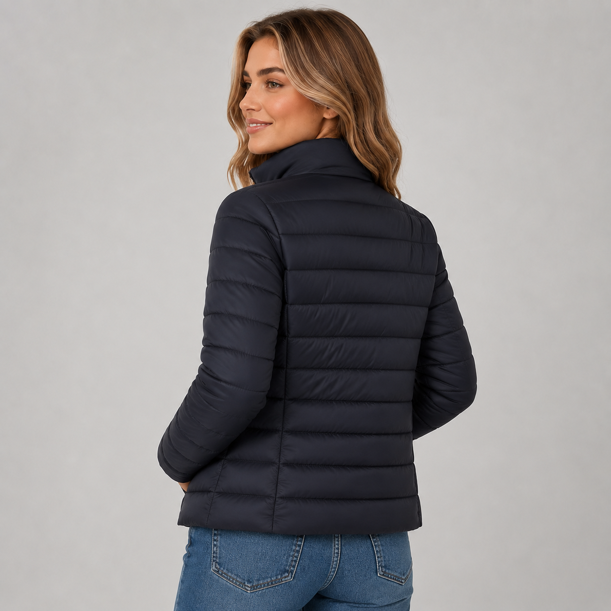 Montarello Women's Lightweight Puffer Jacket with Stand Collar