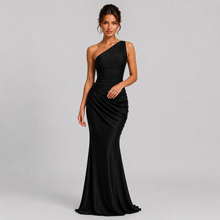 Montarello Women's Draped Waist Satin-Look Maxi Wedding Guest Dress