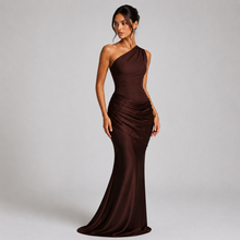 Montarello Women's Draped Waist Satin-Look Maxi Wedding Guest Dress