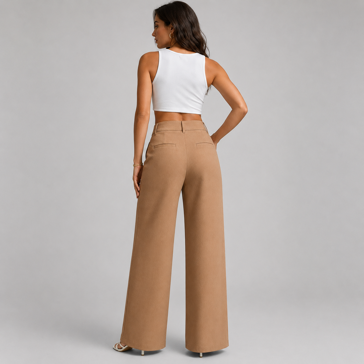 Montarello Women's Wide Leg Trousers High Waist Pleated
