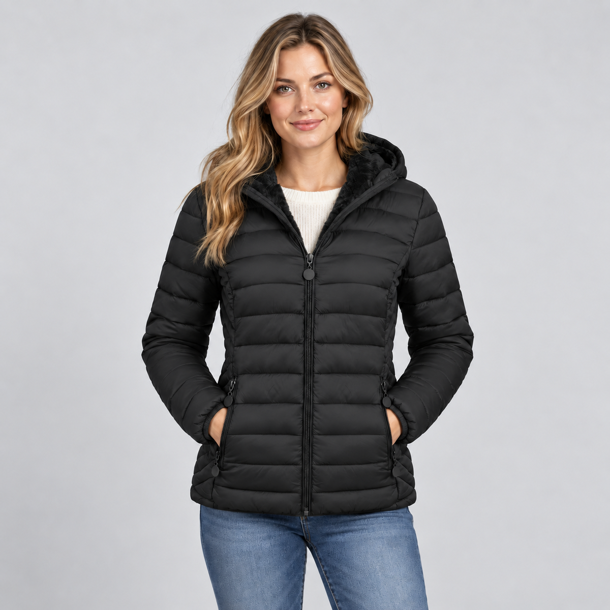 Veste matelassée à capuche pour femme Montarello, légère, manteau de ville