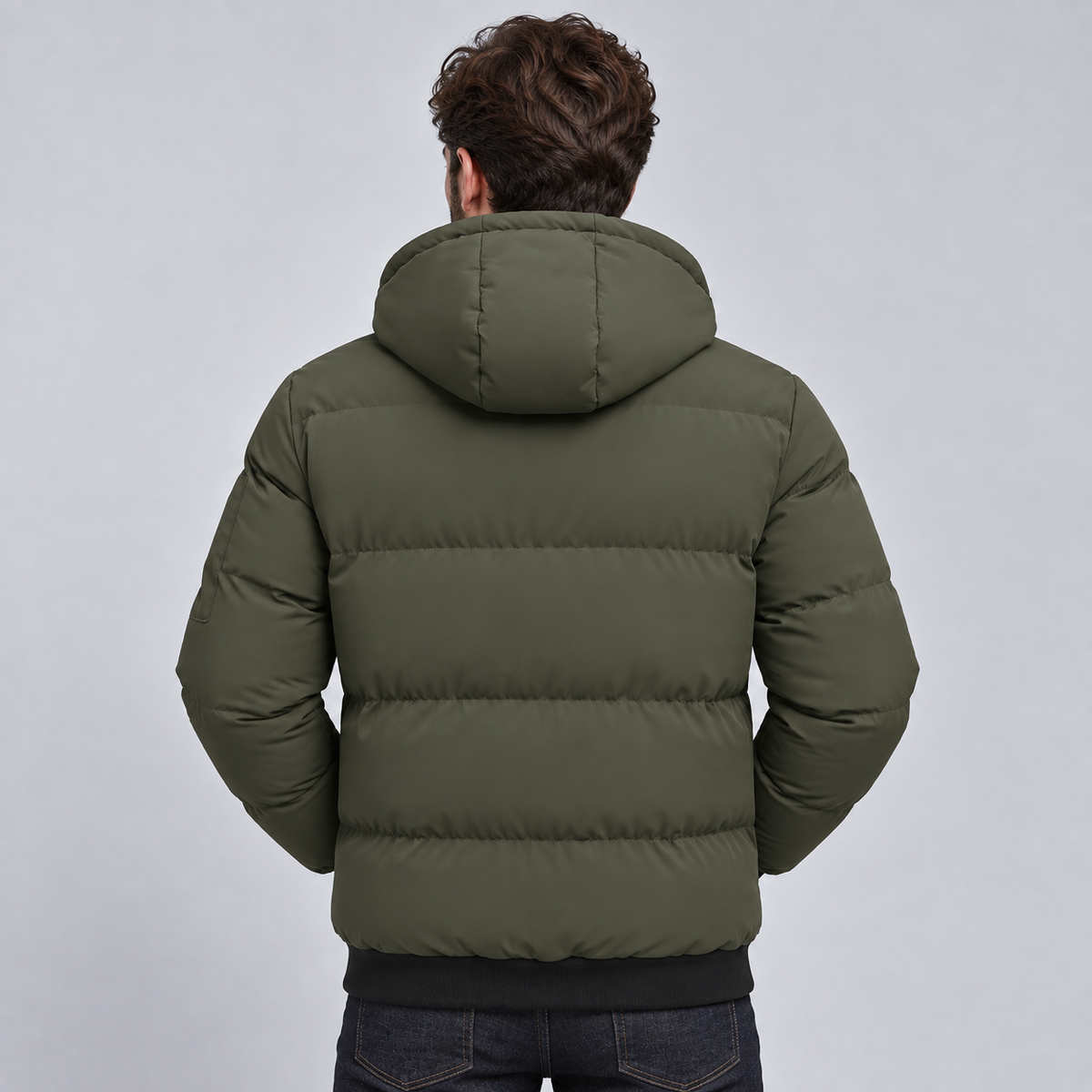 Montarello Men's Puffer Jacket Hooded Padded Quilted Winter Coat