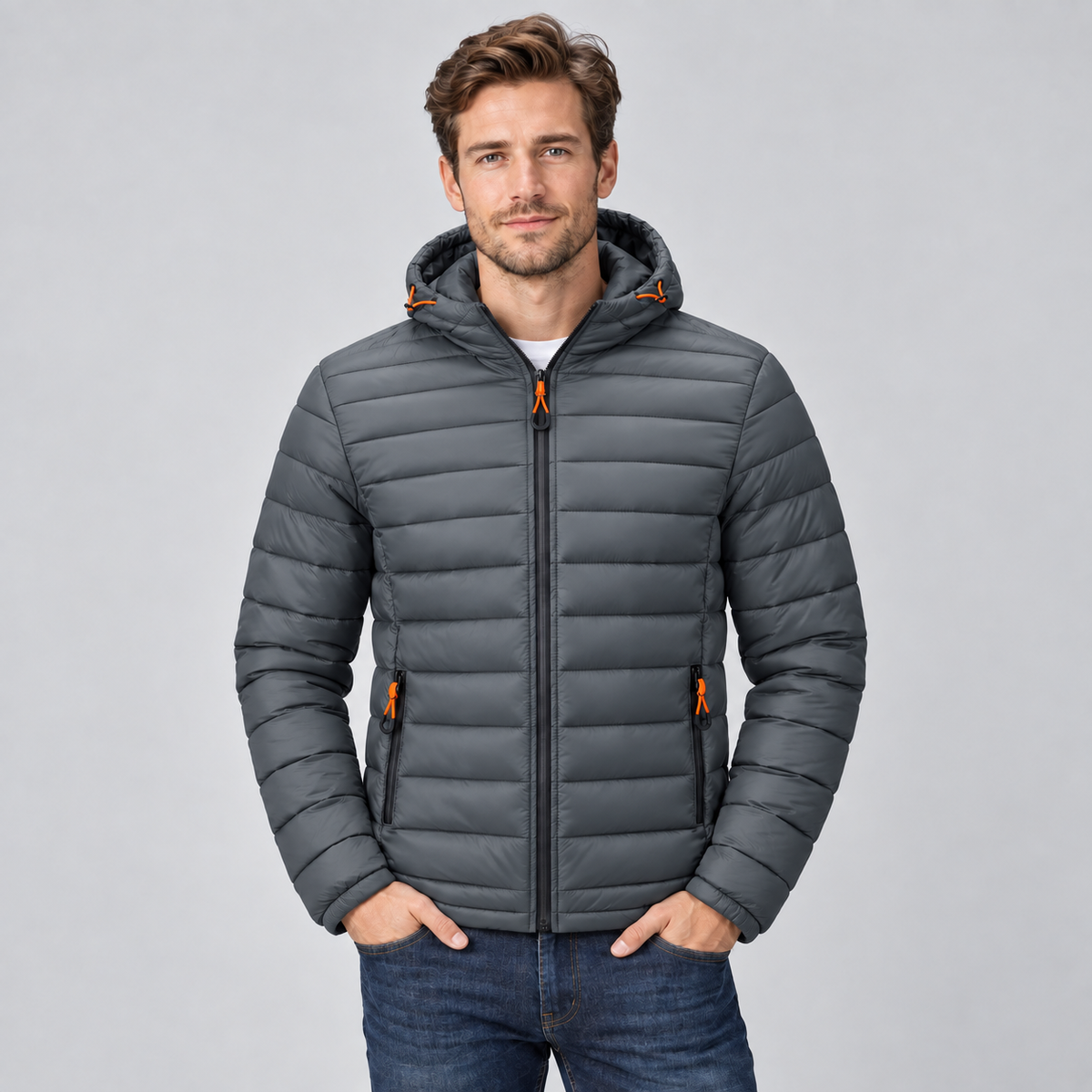 Montarello Men's Puffer Jacket Hooded Lightweight Quilted Winter Coat