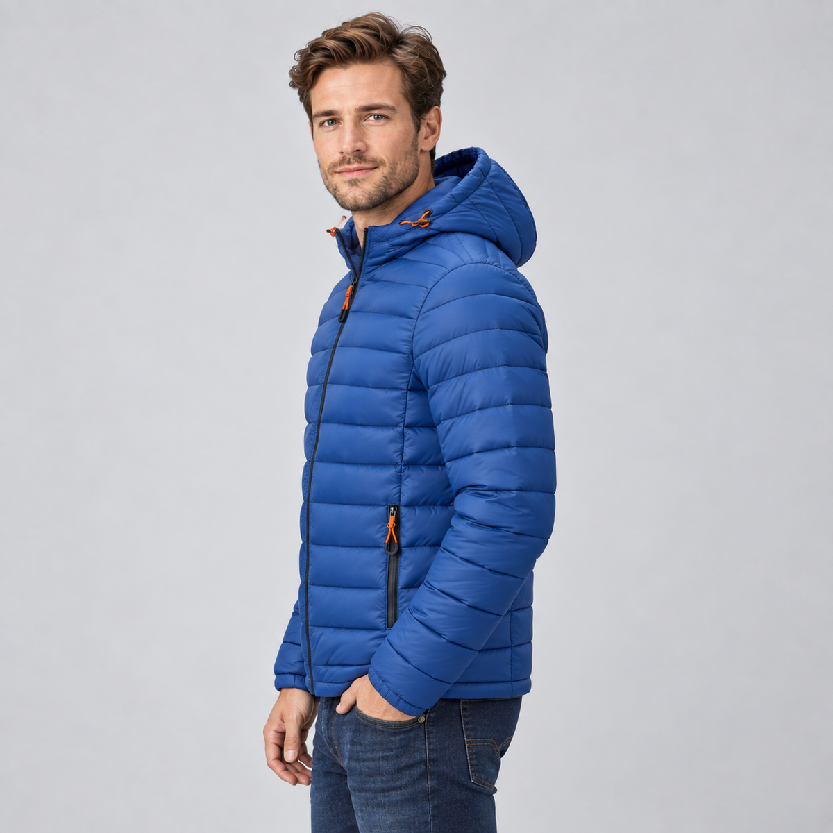 Montarello Men's Puffer Jacket Hooded Lightweight Quilted Winter Coat