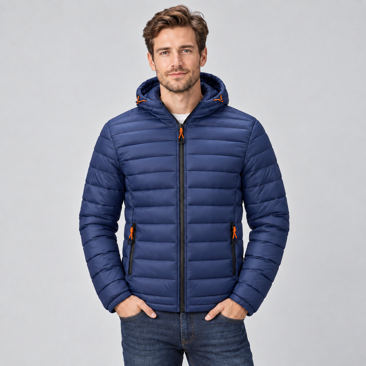 Montarello Men's Puffer Jacket Hooded Lightweight Quilted Winter Coat